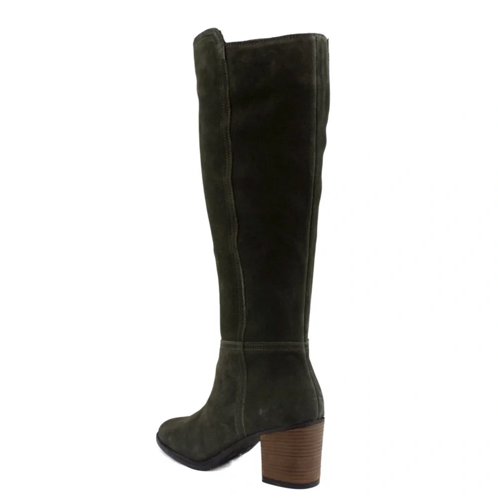Lucky Brand Dark Green Suede Knee High Boots Size 9
